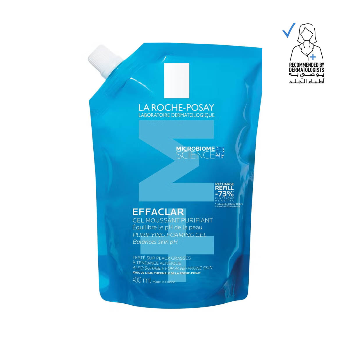 La Roche-Posay Effaclar Acne Foaming Cleansing Gel for Oily and Acne Prone Skin 400ml Refill